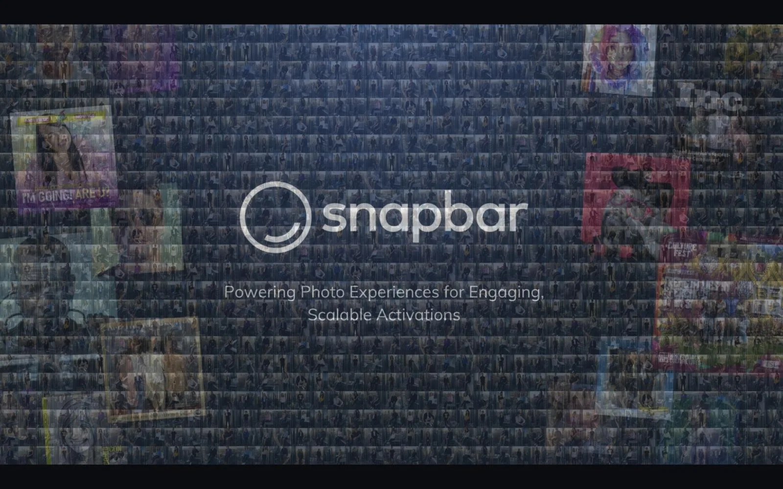 Snapbar mosaic display built from guest photos