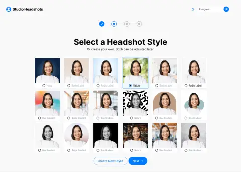 Select a headshot style