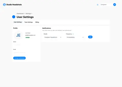 User settings