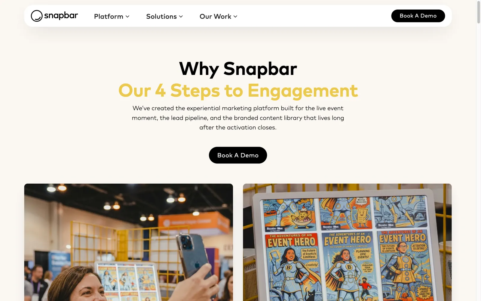 Snapbar website: four steps