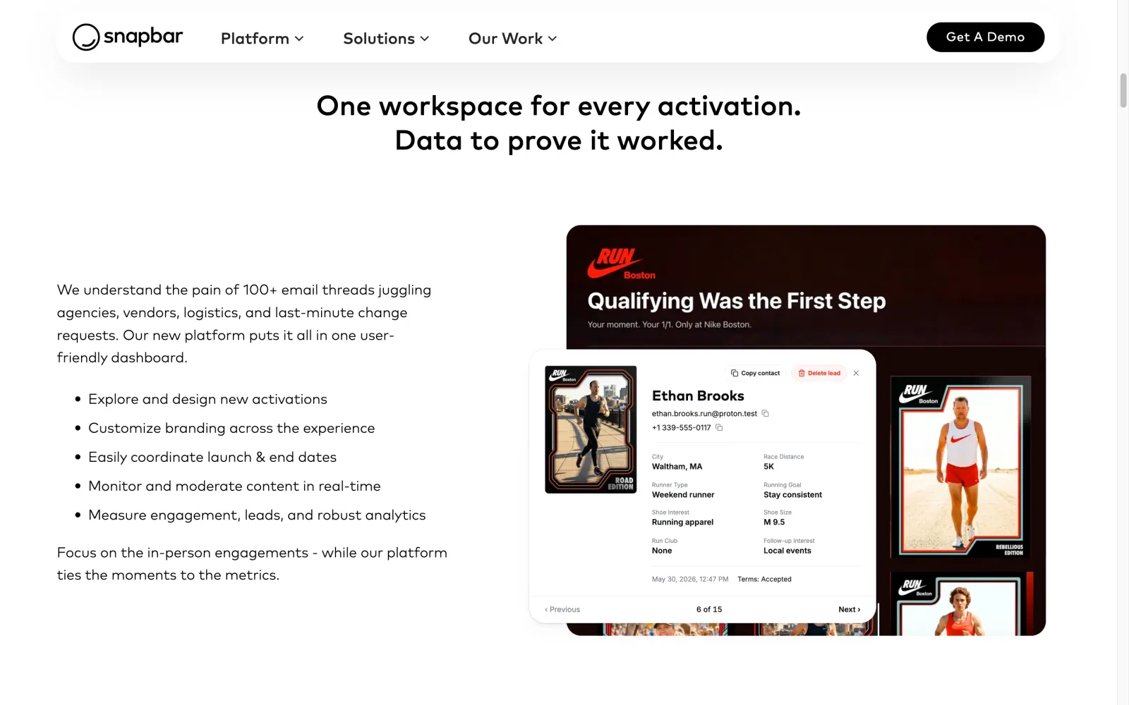 Snapbar website: one workspace