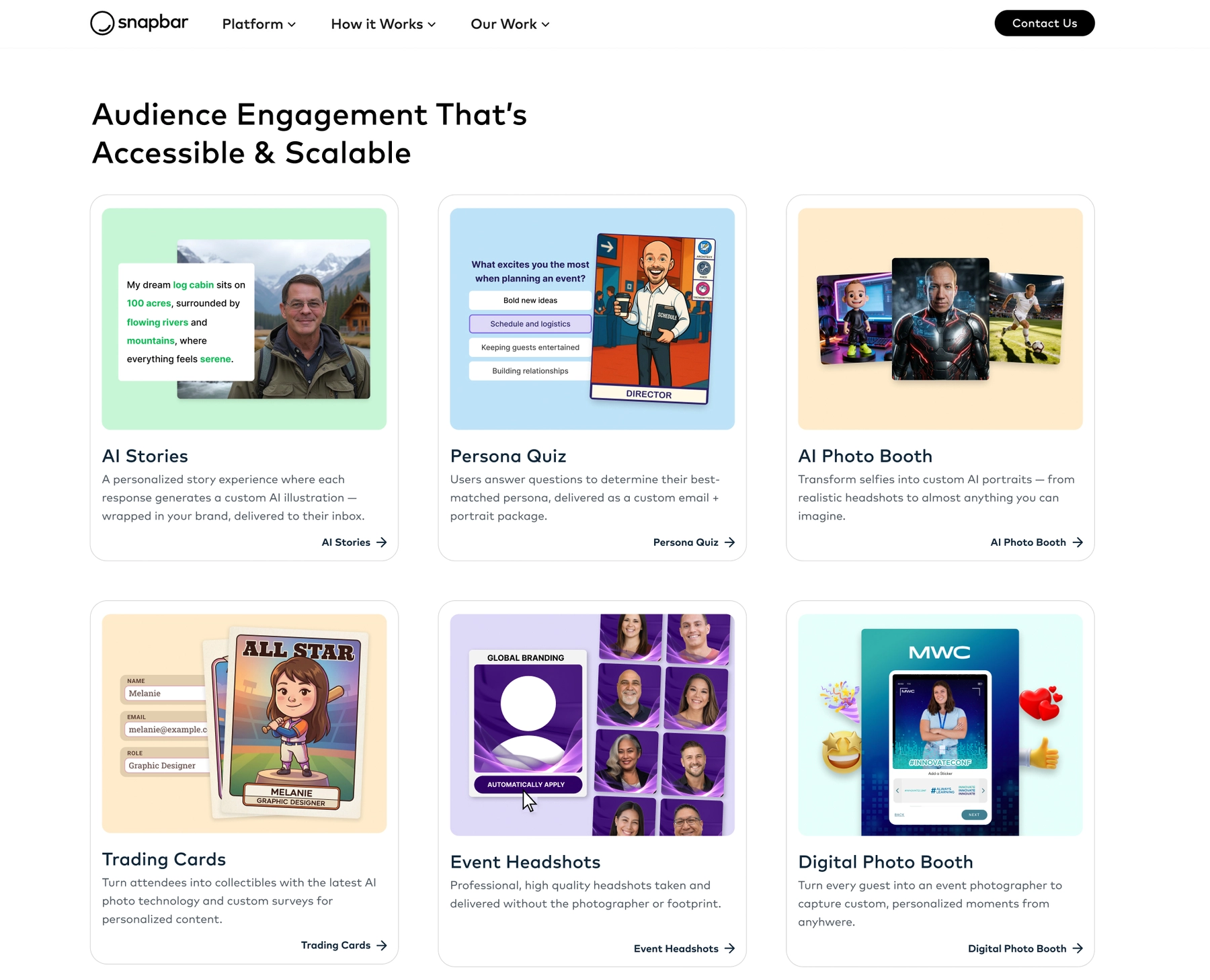 Snapbar products page